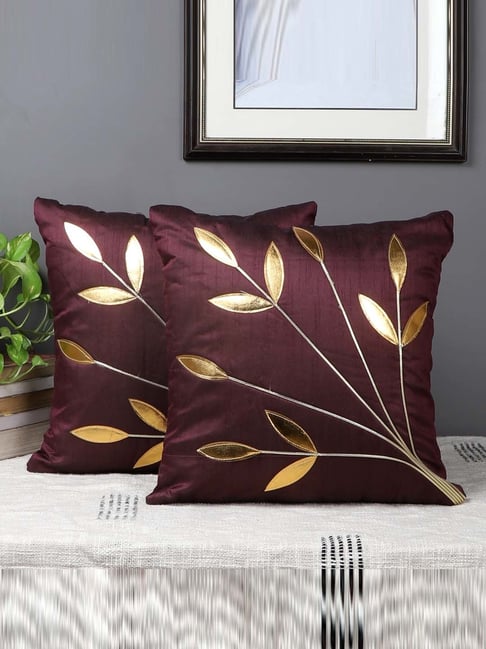 MFD HOME Furnishing Purple Polyester Cushion Cover - Set of 2-picture-13