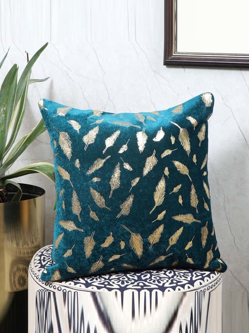 MFD HOME Furnishing Turquoise Blue Velvet Cushion Cover - Set of 1-picture-46