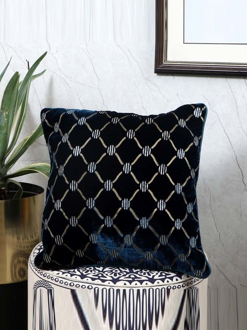 MFD HOME Furnishing Turquoise Blue Velvet Cushion Cover - Set of 1-picture-35