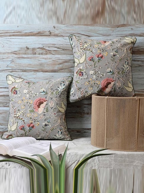 MFD HOME Furnishing Multicolour Cotton Cushion Cover Set of