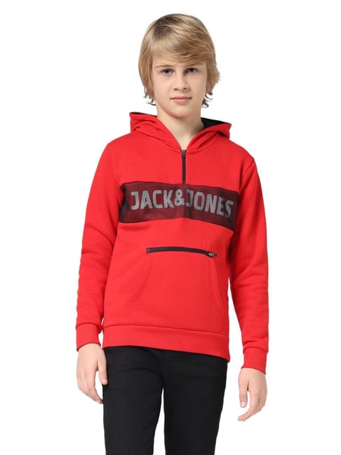 Buy Jack Jones Junior Red Printed Sweatshirt for Boys Clothing