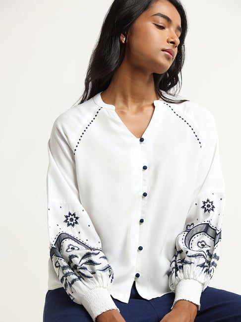 Bohemian embroidered tops best sale