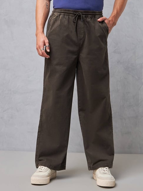Bewakoof Chocolate Brown Oversized Trackpants-picture-20
