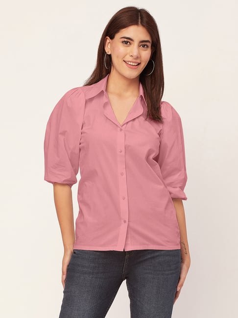 Moomaya Light Pink Regular Fit Shirt-picture-28
