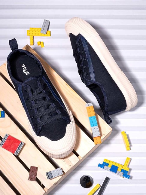 Styli Men's Navy Casual Sneakers-image-11