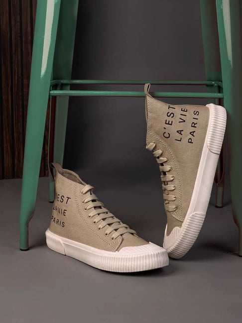 Styli Men's Brown Ankle High Sneakers