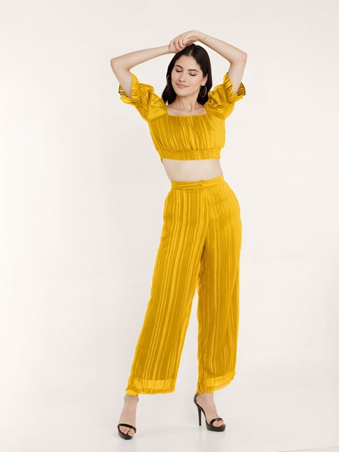 Zink London Yellow Striped Co-Ord Set