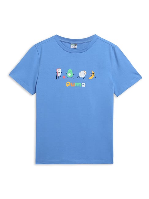Puma Kids Blue Printed T-Shirt-picture-18