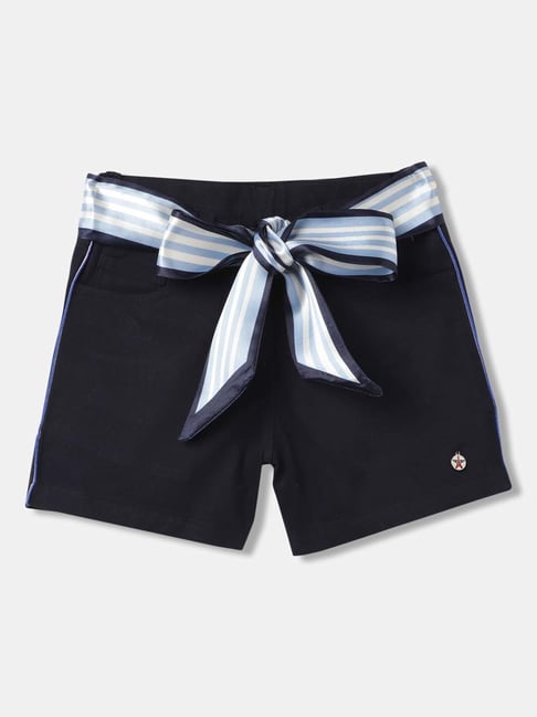 Elle Kids Navy Cotton Regular Fit Shorts-picture-28