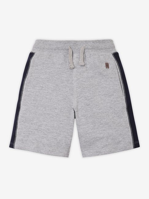 Ed-a-Mamma Kids Grey Melange Textured Shorts