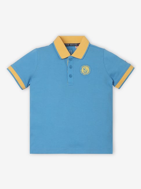 Ed-a-Mamma Kids Blue Solid Polo T-Shirt-picture-25