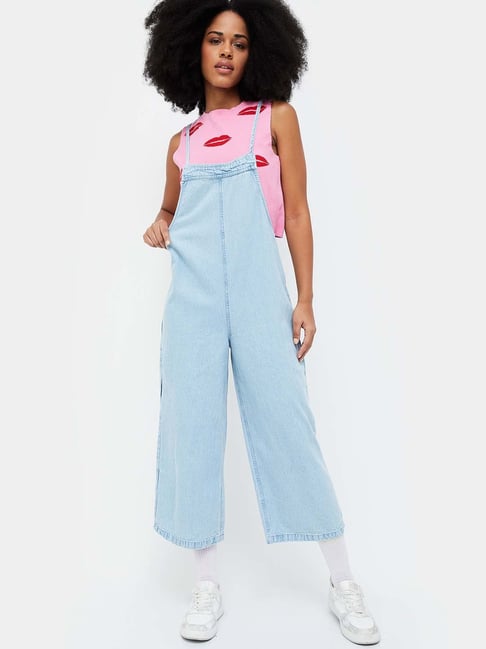 Ginger by Lifestyle Blue Cotton Jumpsuit