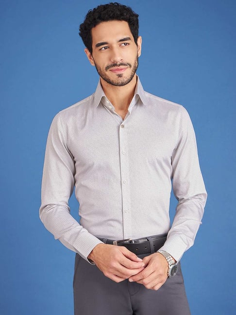 Louis Stitch White And Black Cotton Regular Fit Printed Shirt-picture-44