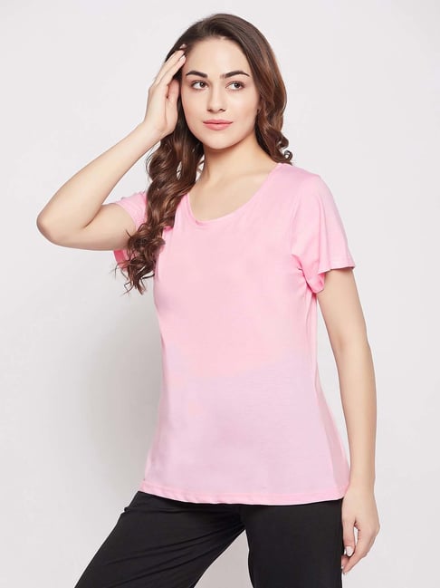 Clovia Pink T-Shirt