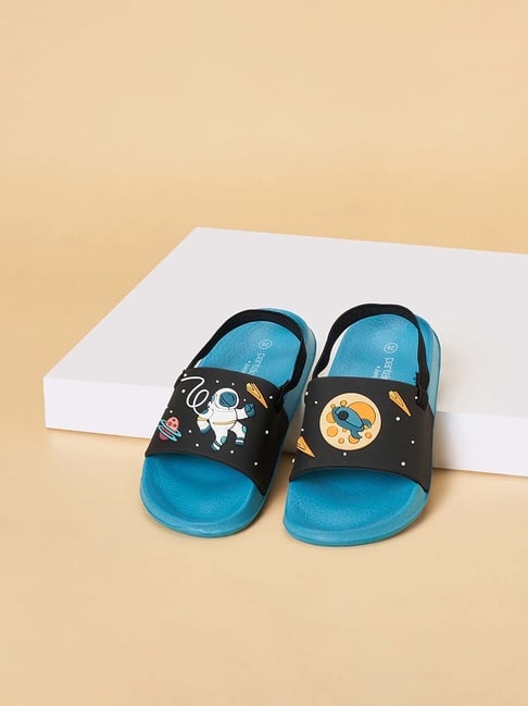Pantaloons Junior Black & Blue Back Strap Sandals