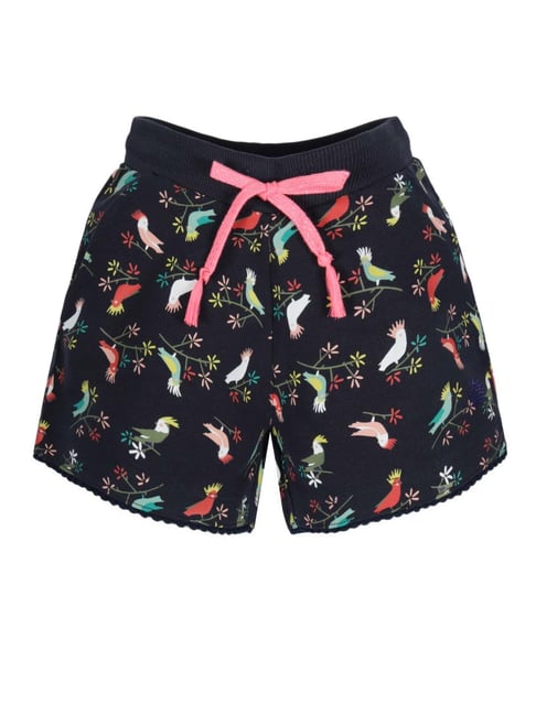 Plum Tree Kids Navy Cotton Printed Shorts