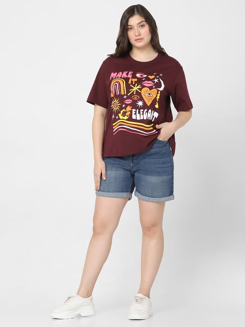 Vero Moda Curve T-Shirt Manica Corta Girocollo Donna - Vmaya Plain SS Top Ga Noos