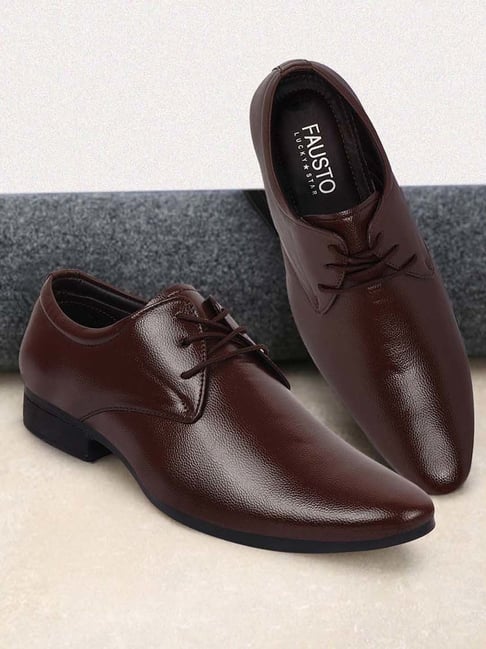 Fausto Men's Brown Derby Shoes