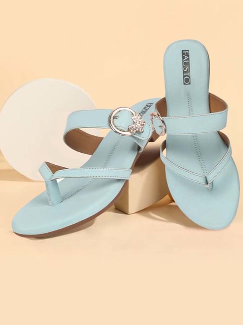 Fausto Women's Sky Blue Thong Sandals-picture-26