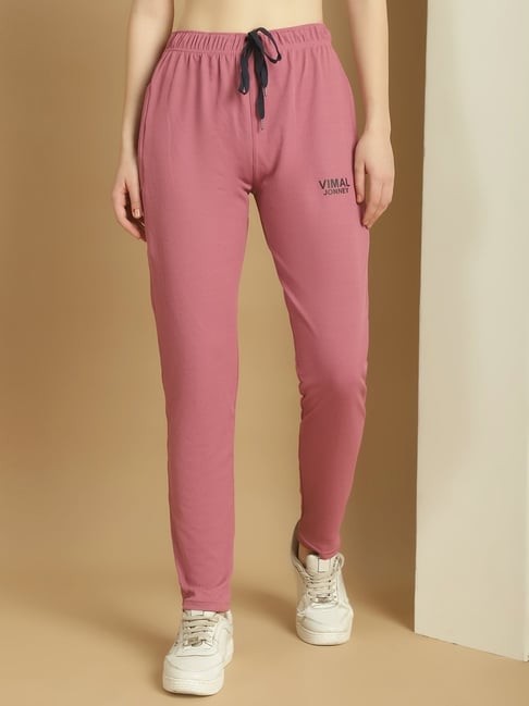 Vimal Jonney Pink Mid Rise Sports Track Pants-picture-14