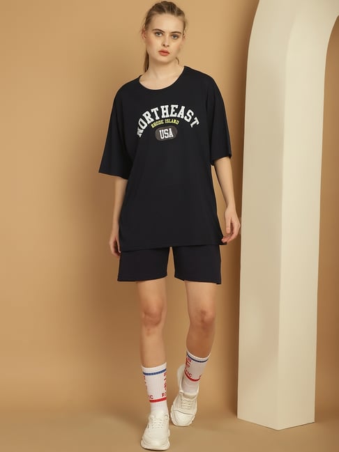 Vimal Jonney Black Cotton Printed T-Shirt & Shorts Set-picture-37