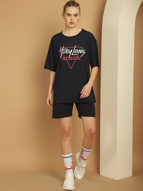 Vimal Jonney Black Cotton Printed T-Shirt & Shorts Set-picture-28