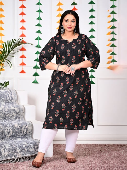 Swasti Black Printed Straight Kurta-picture-11
