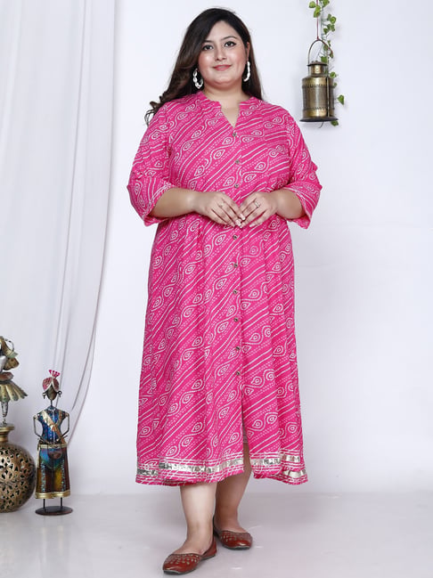 Swasti Pink Printed Flared Kurta-picture-18