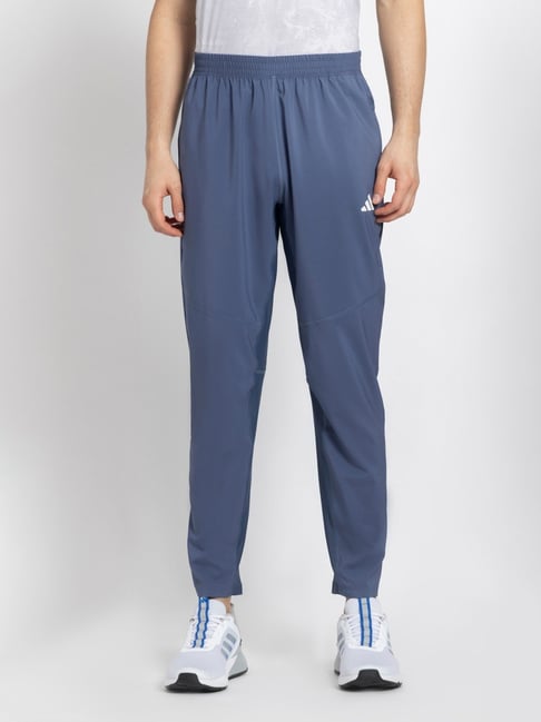 Adidas Blue Regular Fit Colour Block Trackpants-picture-14
