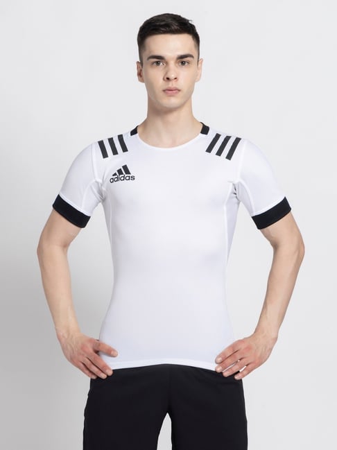 Adidas White Slim Fit Printed Jersey-picture-35