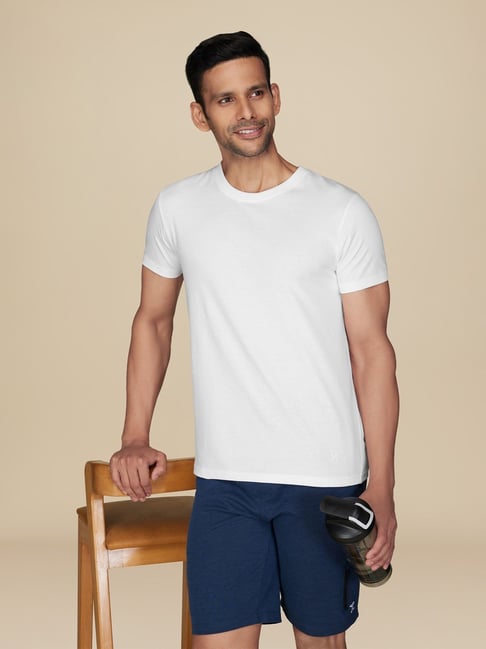 XYXX Polar White Cotton Regular Fit T-Shirts