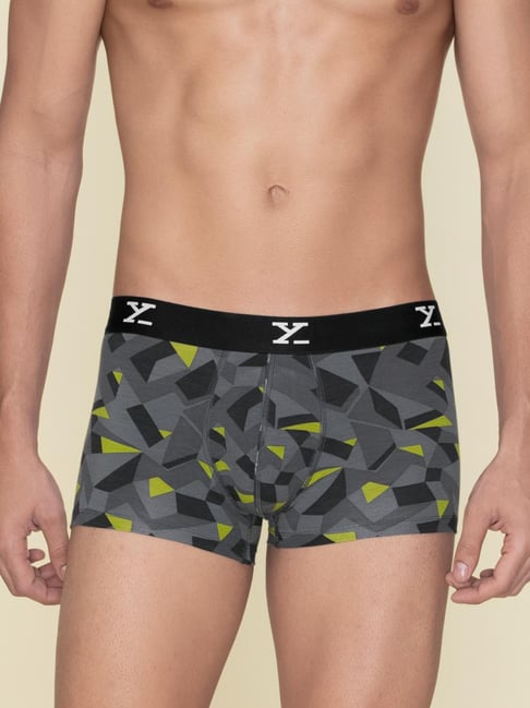XYXX Prism Grey Slim Fit Printed Trunks-picture-33