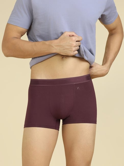 XYXX Auburn Red Cotton Regular Fit Trunks-picture-48