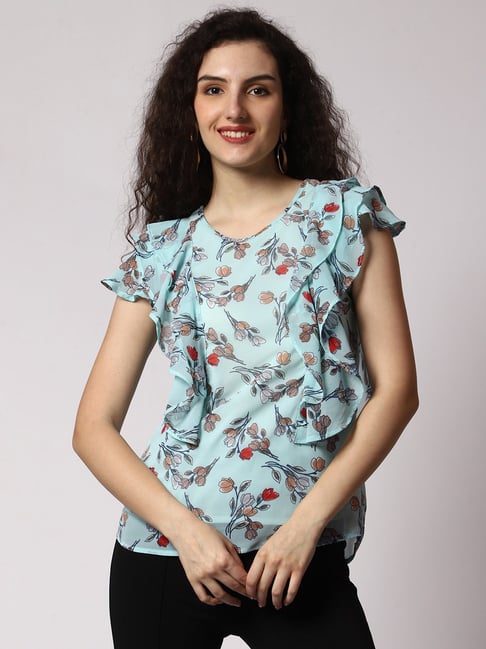 Prettify Light Blue Printed Top-picture-16