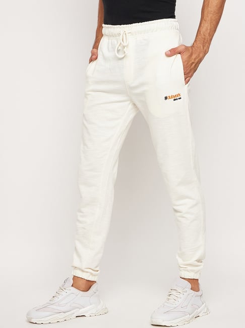 Club York Off White Regular Fit Texture Joggers