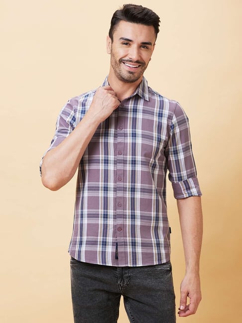 Being Human Brown Slim Fit Shirt