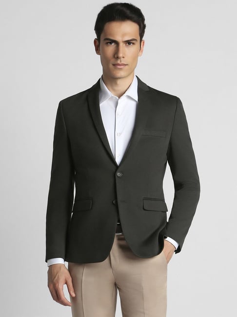 Peter England Black Slim Fit Blazer