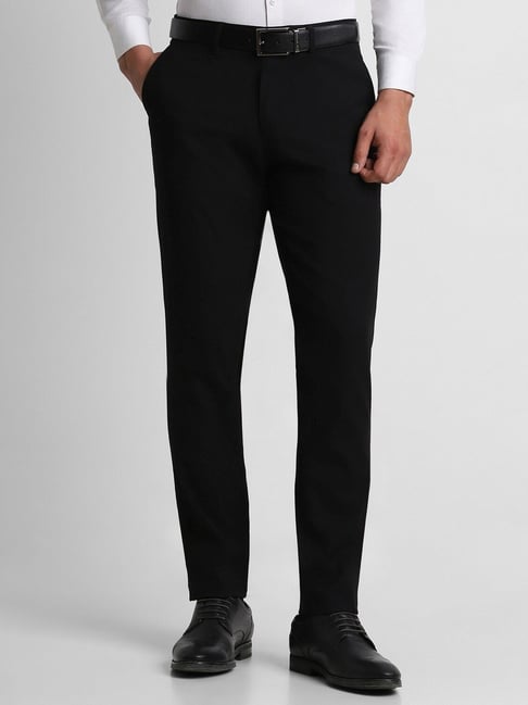 Peter England Black Slim Fit Trousers-picture-44
