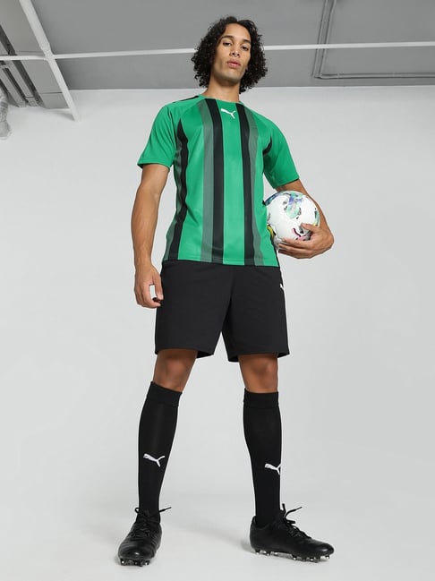 Buy Puma teamLIGA Green Regular Fit Striped Football Jersey for