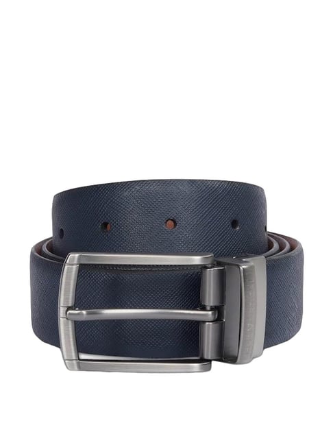 The Vertical Black & Tan Leather Reversible Belt for Men
