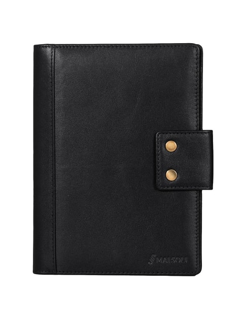 Mai Soli Safari Black Formal Leather Passport Wallet for Unisex