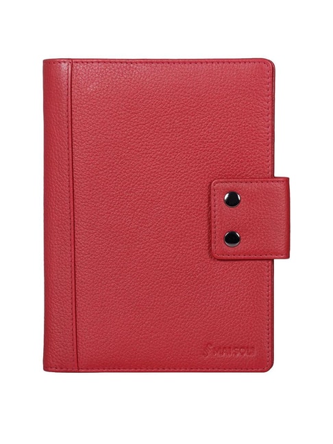 Mai Soli Safari Red Formal Leather Passport Wallet for Unisex