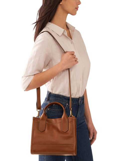 Fossil Brown Solid Handbag-picture-15