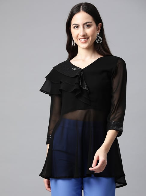 Cottinfab Black Embellished Top-picture-27