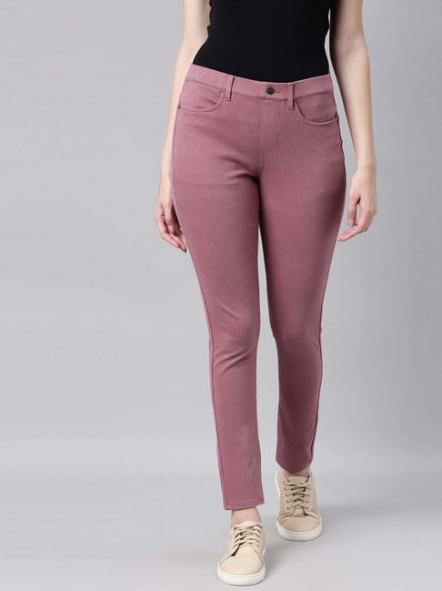 Go Colors! Purple Mid Rise Jeggings