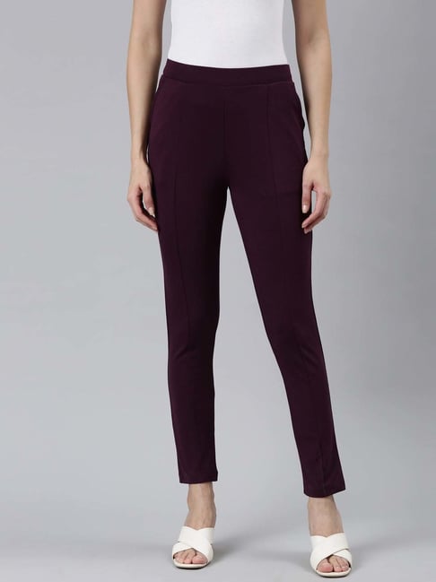 Go Colors! Maroon Mid Rise Treggings-picture-43