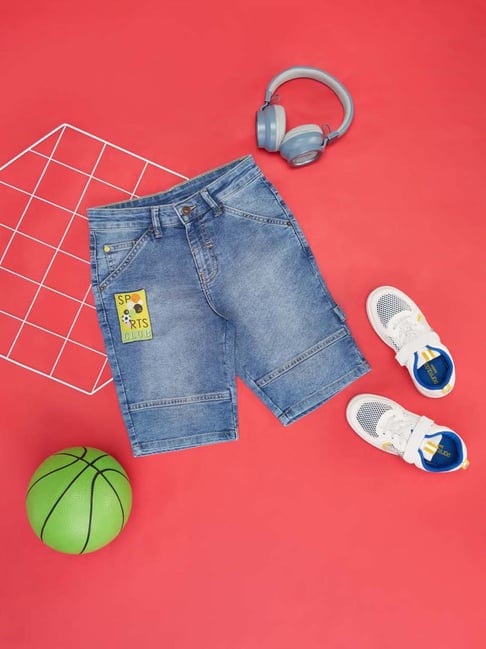 Pantaloons Junior Aster Blue Cotton Regular Fit Shorts-picture-12