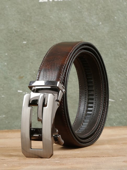 Teakwood Leathers Brown Textured Belt-picture-42