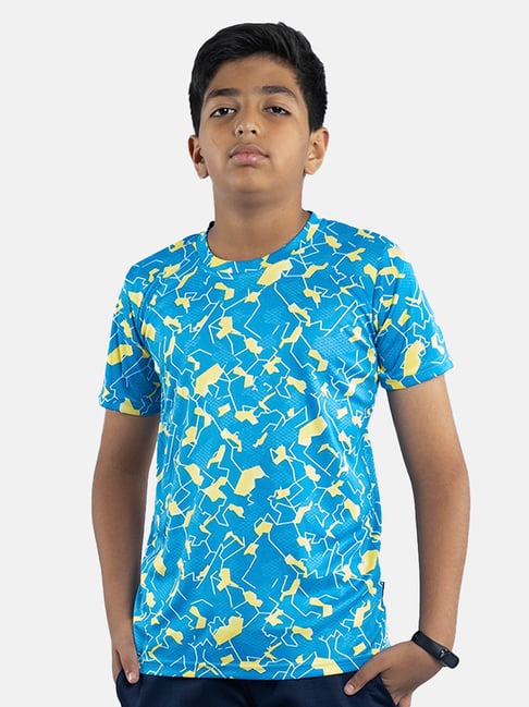 Kiddopanti Kids Blue & Yellow Printed T-Shirt-picture-20