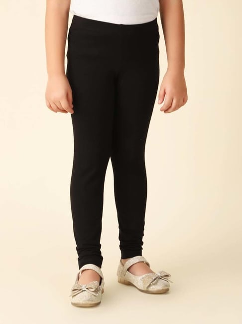 Fabindia Kids Black Cotton Regular Fit Leggings-picture-46